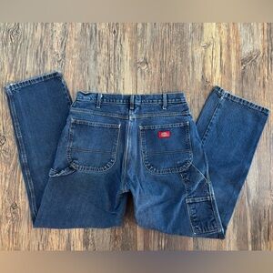 Dickies Carpenter Jeans Mens 32x32 Dark Blue Denim Workwear